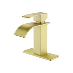 Waterfall Spout Bathroom Faucet,Single Handle Bathroom Vanity Sink Faucet (Color: as Pic)