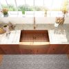 Lordear Gold Farmhouse Sink 16 Gauge Kitchen Sink Apron Front Single Bowl Rose Gold Stainless Steel Sink