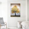 Hand Painted Oil Painting Original Tree Painting on Canvas Large Abstract Gold Big Tower Tree Landscape Acrylic Oil Painting Modern Living Room W
