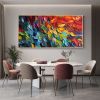 Handmade Oil Painting Original Colorful Feathers Oil Painting On Canvas Large Wall Art Abstract Colorful Painting Custom Painting Living room Hom