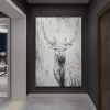 Hand Painted Oil Painting Hand Painted Rich Deer Oil Painting On Canvas Animal Pattern Decorative Painting Classical Porch Mural Handmade Art Liv