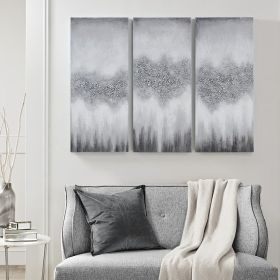 Heavily Embellished 3-piece Canvas Wall Art Set (Color: as Pic)